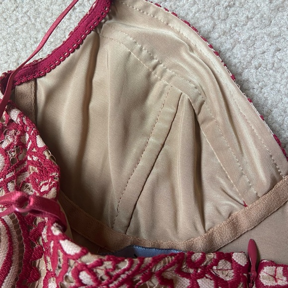 For Love‎ & Lemons Vika Red Nude Alice Corset Mini Dress Size Large - Picture 10 of 16